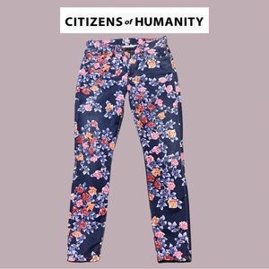 Adorable Citizens of Humanity Floral Thompson Mid Rise Skinny Jeans - size 29